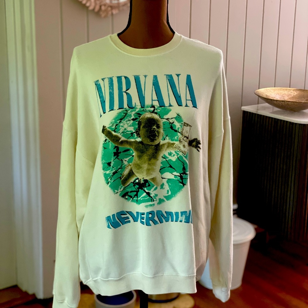 R13 Nirvana Nevermind Oversized Crew Sweatshirt